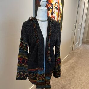 Margeaux & Elle Aztec fringe hems open front